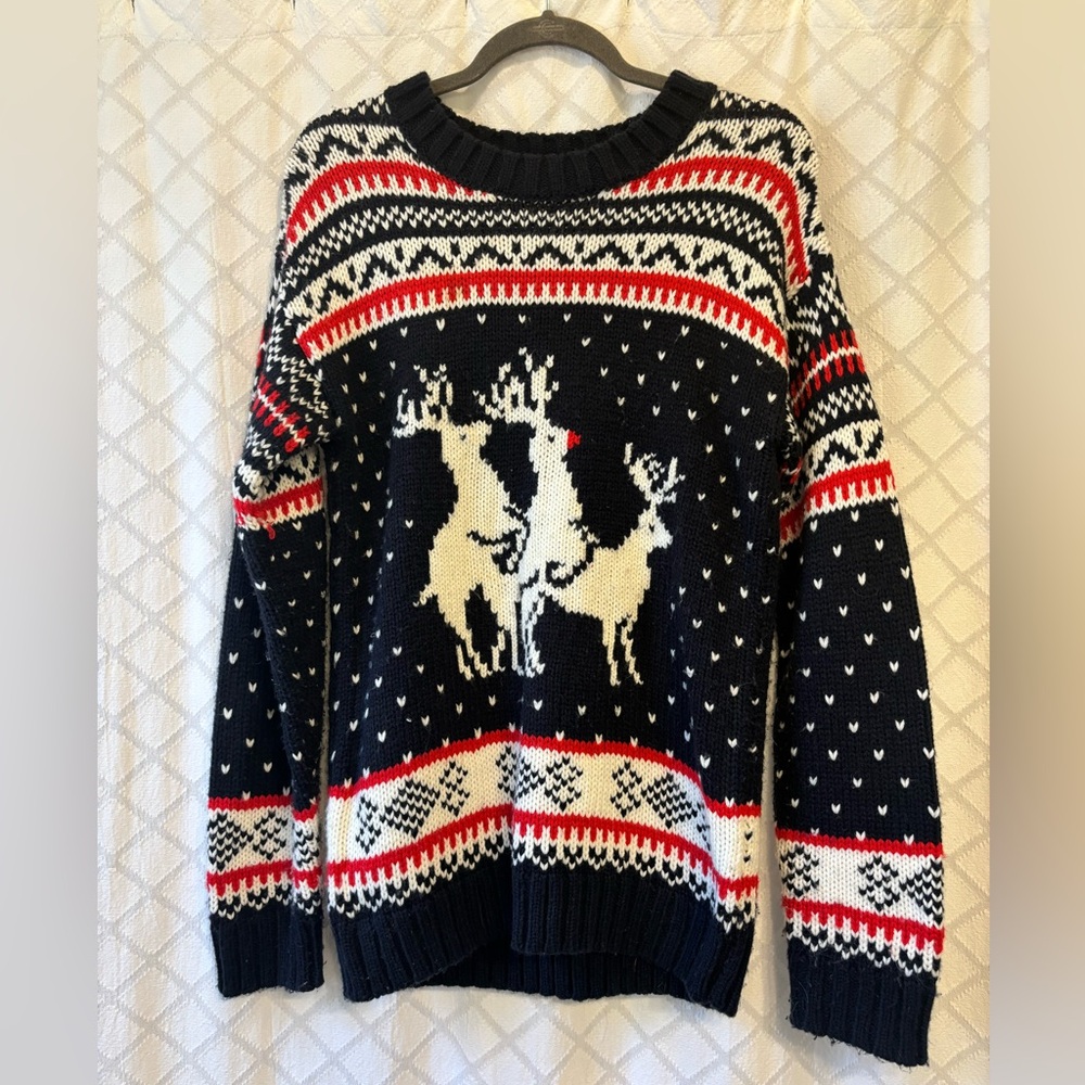 Skedouche Reindeer Humping Threesome Holiday Christmas Sweater